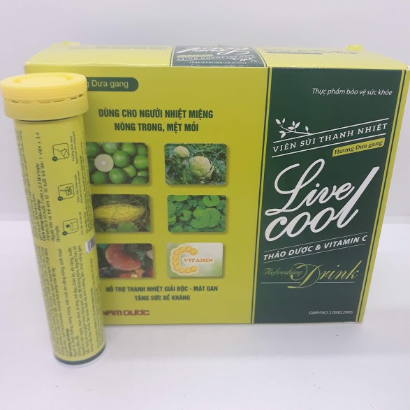 C sủi Live cool sủi thanh nhiệt thảo dược, người tiểu đường và ăn kiêng uống được tuýp x 16 viên