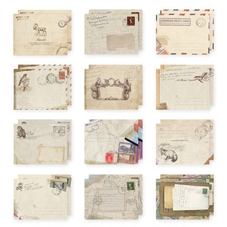 Set 12 Bao Thư Giấy Mini Phong Cách Vintage