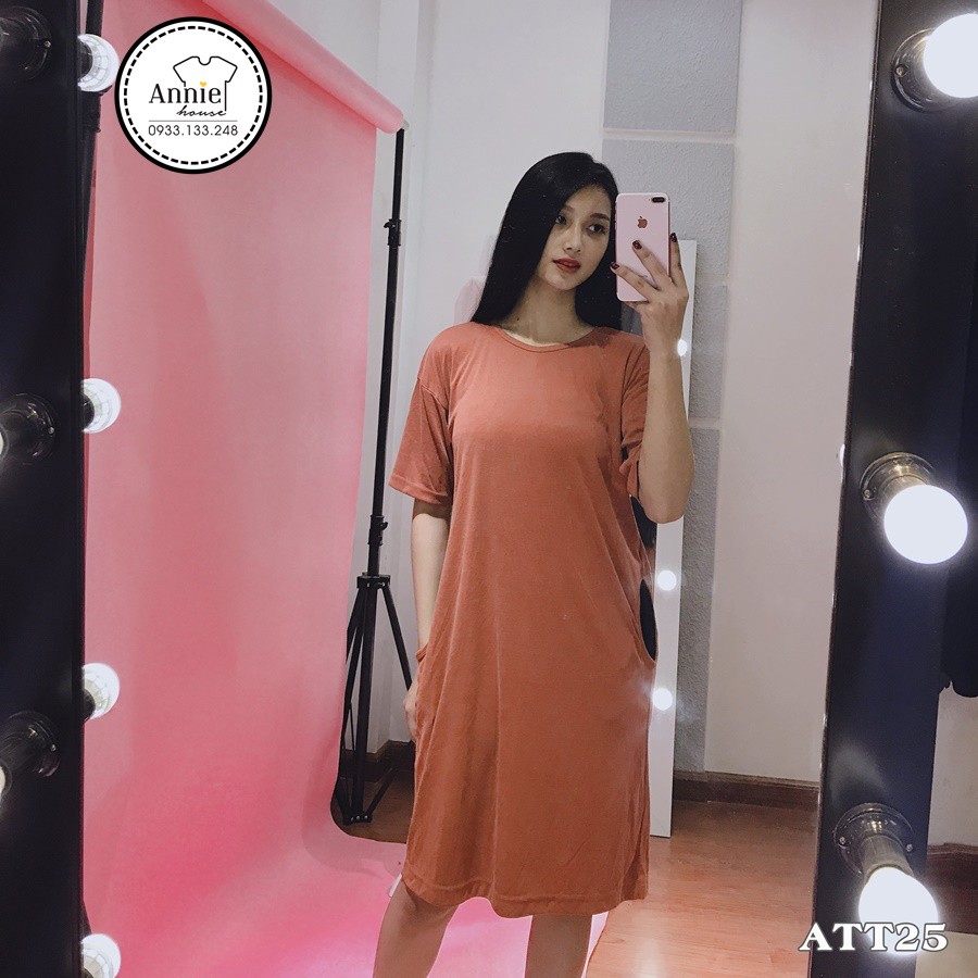 Đầm thun trơn form suông VNXK DXK004 | Shopee Việt Nam