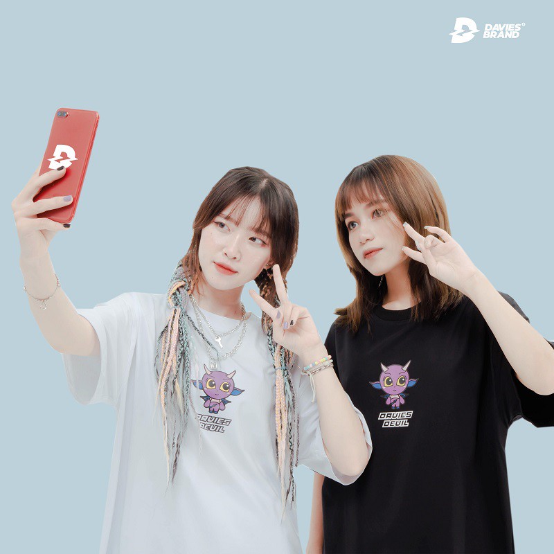 Áo thun tay lỡ form rộng Logo D Devil Tee local brand DAVIES.
