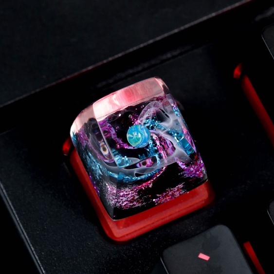 Keycap Trái đất, nút bàn phím galaxy, keycap lẻ giá rẻ, artisan keycap