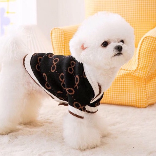 Áo cadigan len cài khuy cho chó mèo