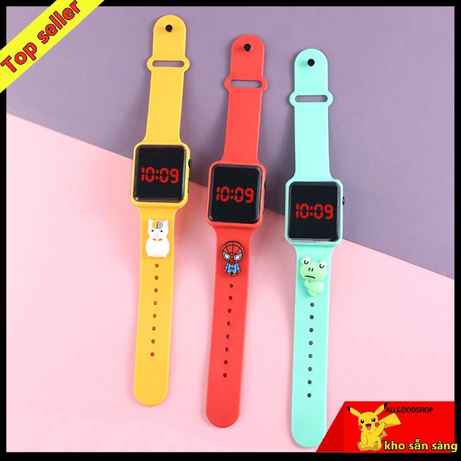 Đồng hồ điện tử Led trẻ em nhân vật hoạt hình ngộ nghĩnh/Marvel/Captain America/Spiderman/Hello Kitty/Pikachu/Doraemon