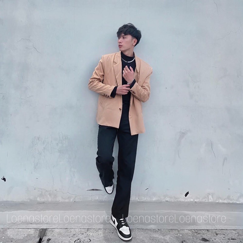 Áo Blazer Nam Màu Be Và Đen Phong Cách Hàn Quốc Tất Cả Ảnh  Đều Do Shop Chụp (Video chụp & ảnh cận chất)
