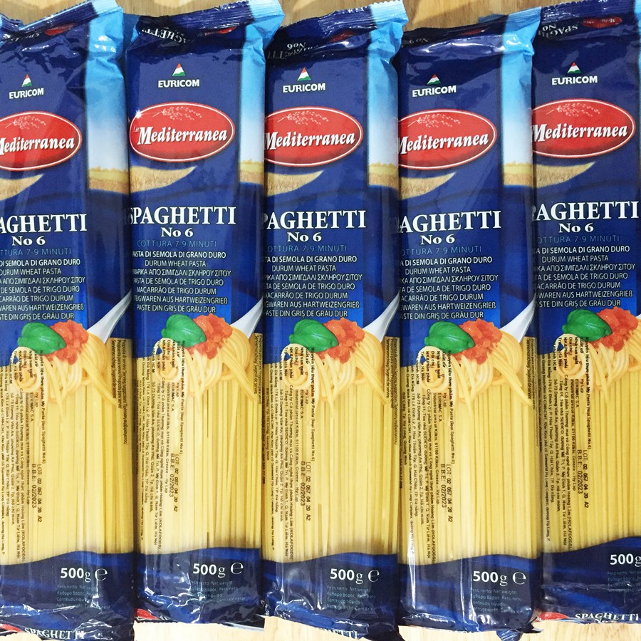 MỲ SỢI SPAGHETTI số 6 làm mỳ ý gói 500g