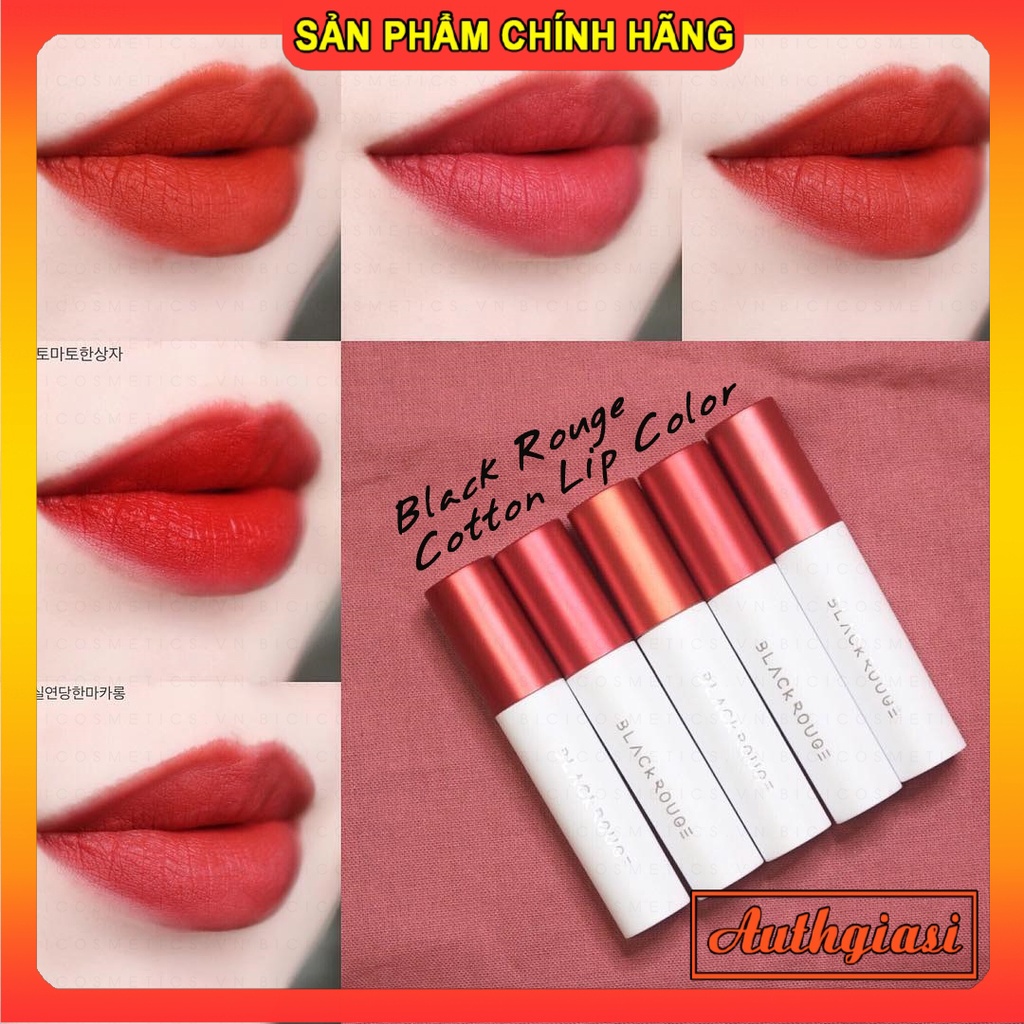Son kem lì Black Rouge Cotton Lip Color T01-T05 siêu nhẹ môi, lên màu chuẩn | BigBuy360 - bigbuy360.vn