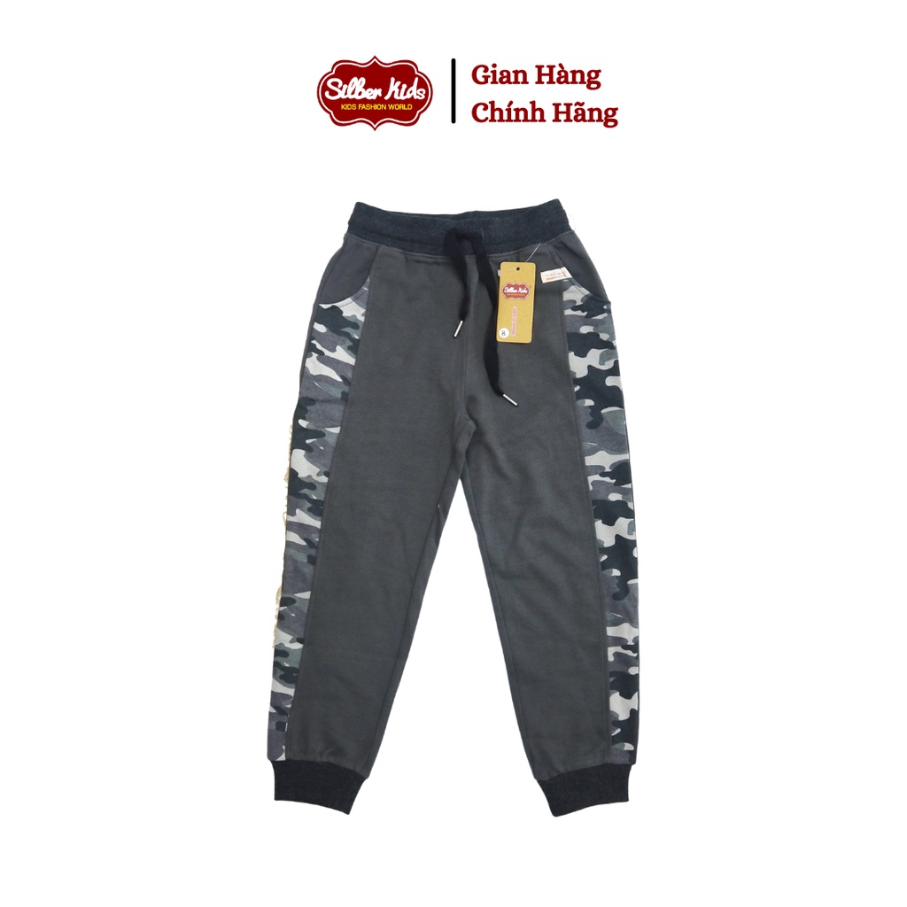 [Mã BMLTA50 giảm 50K đơn 150K] Quần Nỉ Da Cá Bé Trai 23-43kg Phối Rằn Ri SILBER KIDS