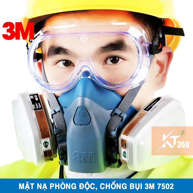 Mặt Nạ Phòng Độc Sơn, Thuốc Trừ Sâu, Hóa Chất. Mặt Nạ 3M 7502. Khẩu Trang Chống Khói Bụi &amp; Khí Độc.