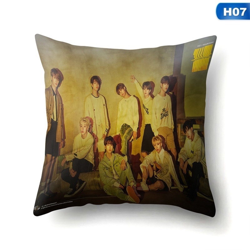 Vỏ Gối Vuông 18x18inch In Hình Nhóm Nhạc Stray Kids Độc Đáo Trang Trí Nội Thất