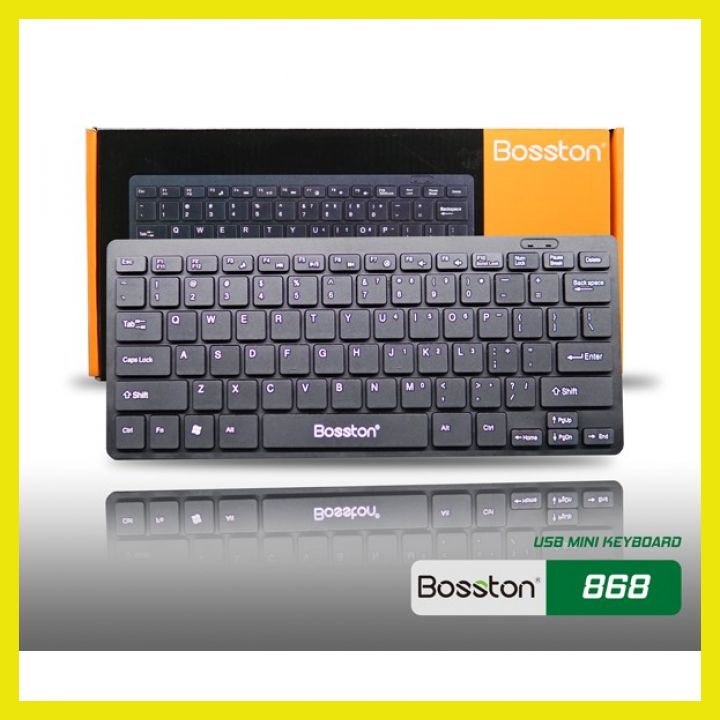 Bàn phím máy tính văn phòng B868 Bosston cổng USB (Đen), Bàn Phím Có Dây Mini Nhỏ Gọn Thuận Tiện Mang Theo