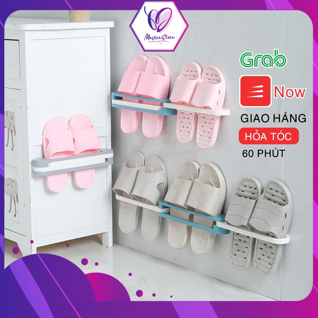 Thanh treo dép nhà tắm dán tường 3in1, giá kệ treo khăn tắm Master Store