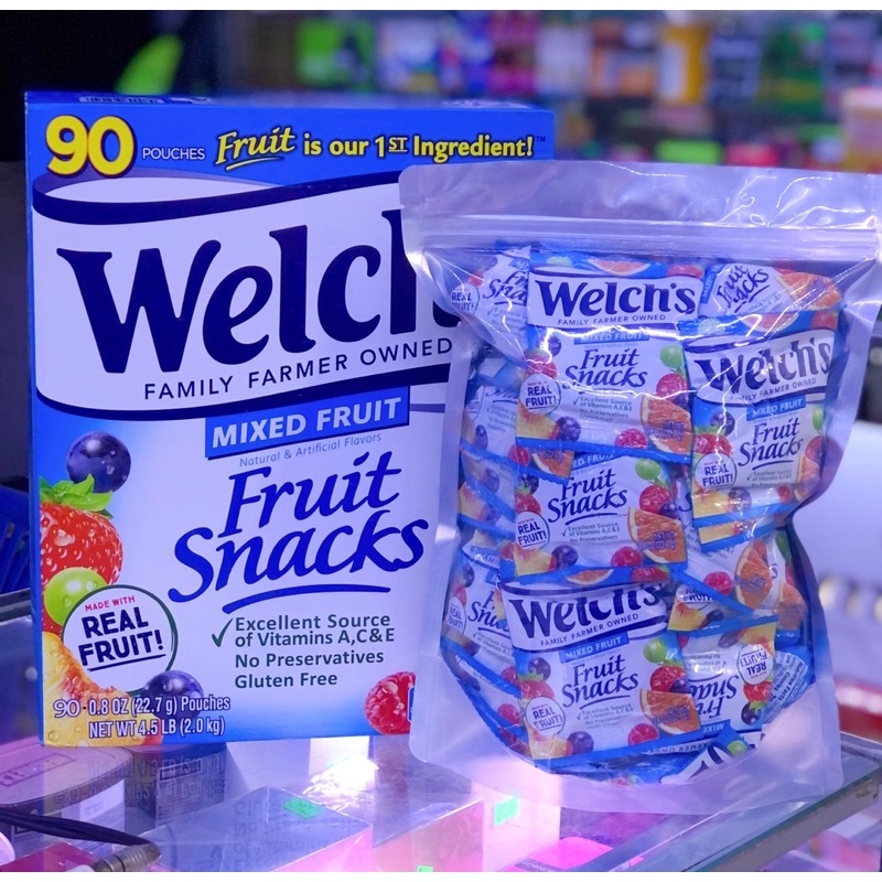Kẹo dẽo welchs vị trái cây của mỹ, phân lẻ gói 1kg (gồm 45 gói nhỏ)