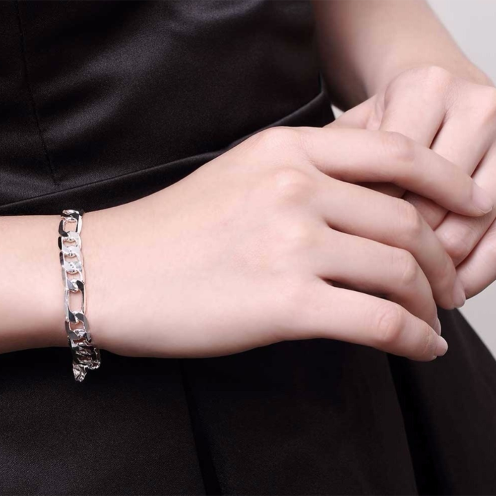 Lắc tay mắt xích thiết kế đơn giản thời trang cho nam và nữ 4mm