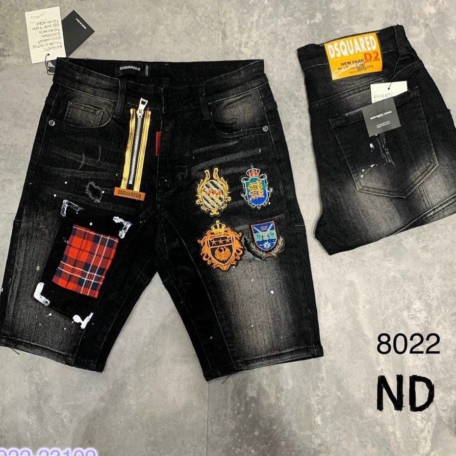 Quần short jean nam ngắn EVS thêu logo độc lạ, rách nhẹ, chất co giãn dễ mặc, giá cực mềm KAYSTORE