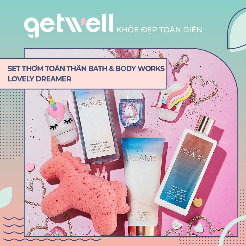 Bộ sản phẩm Gel Tắm | Dưỡng Thể | Xịt Thơm Toàn Thân B&BW - Lovely Dreamer