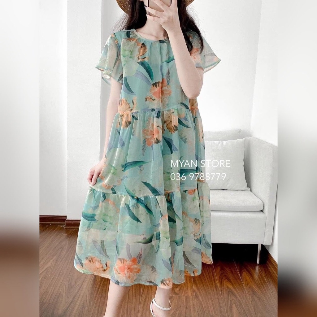 Váy Bầu Voan Dáng Suông Xòe Tay Cánh Tiên Xinh Xắn Đi Chơi Dự Tiệc Đầm Bầu Đi Biển HD2867 Honey Mommy
