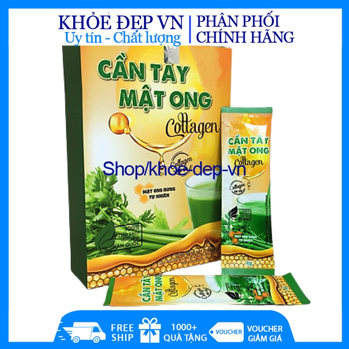 Bột Cần Tây Mật Ong Collagen hỗ trợ giảm cân, đẹp da , chống lão hóa ,detox thải độc, thanh lọc cơ thể HSD 2024