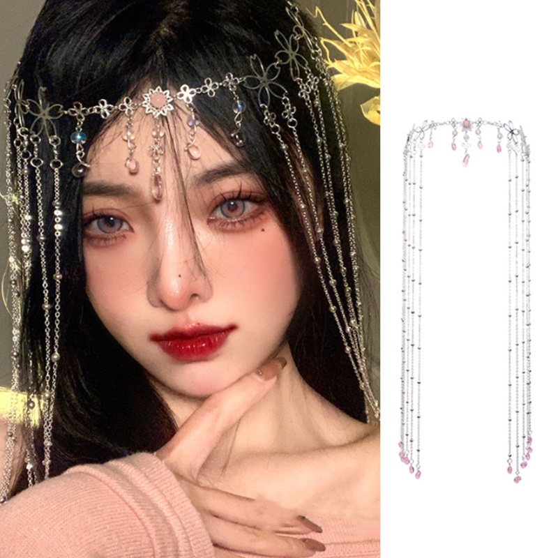 Trâm Cài Tóc Đính Đá Tua Rua Phong Cách Cổ Điển