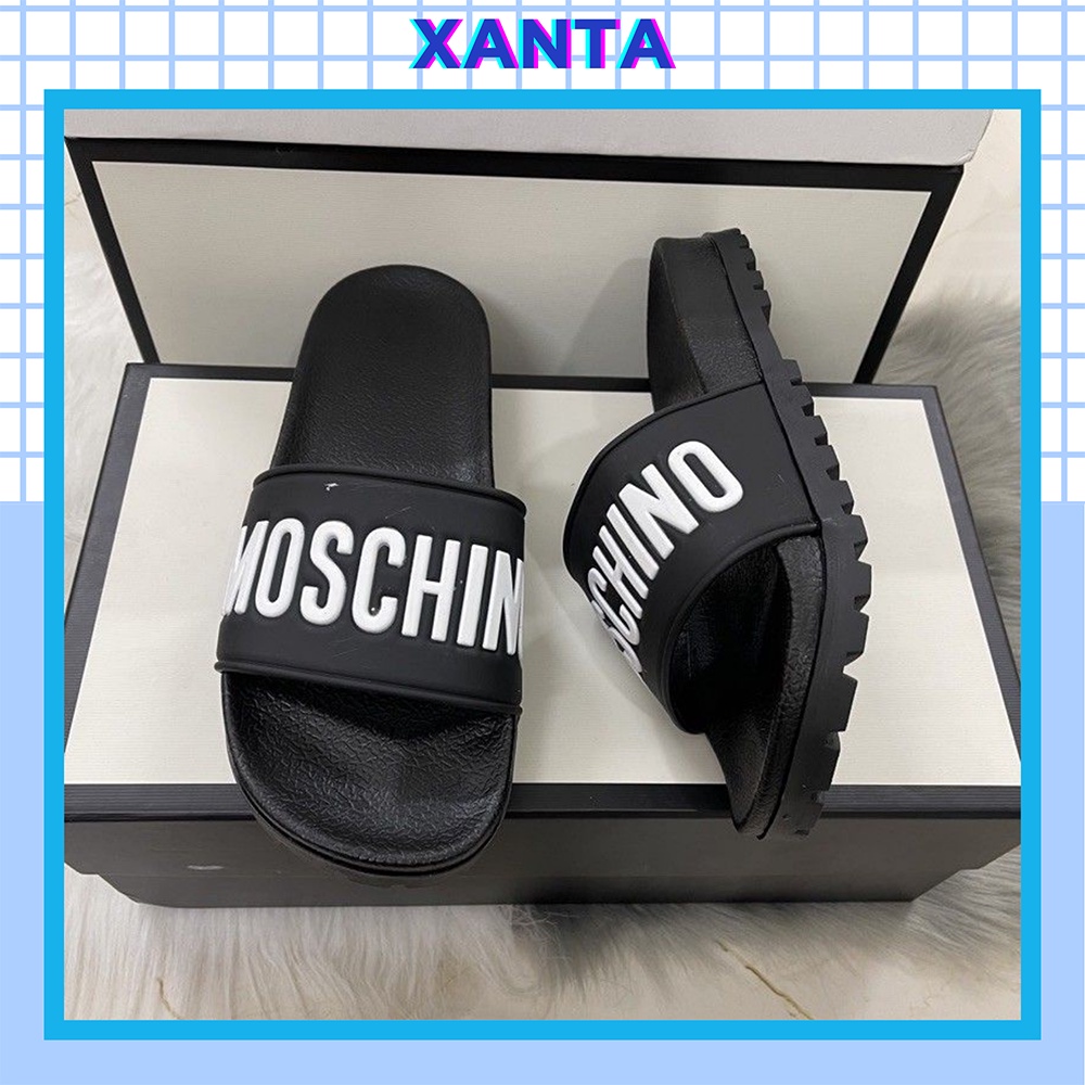 Dép nam nữ quai ngang MOSCHINO cao cấp đế dày đẹp Xanta MCN010