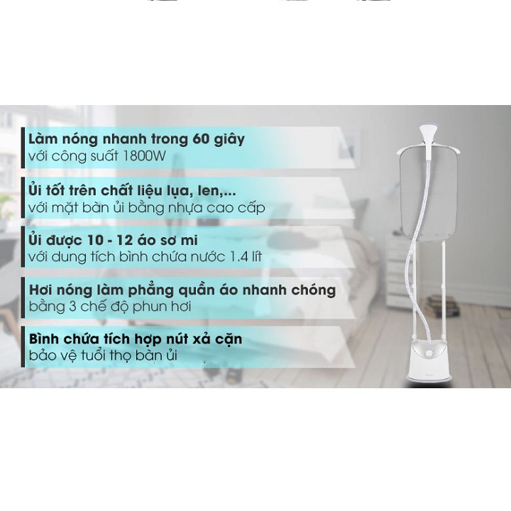 Bàn ủi hơi nước đứng Philips GC487, Hàng phân phối chính hãng