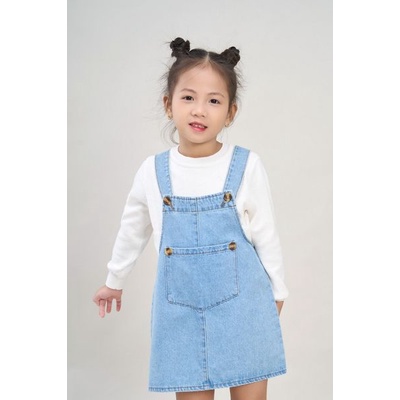 Váy Yếm Cho Bé Gái , Váy Jeans Dáng Suông Rộng Túi Bụng Cá Tính Thương Hiệu YODY KID4341