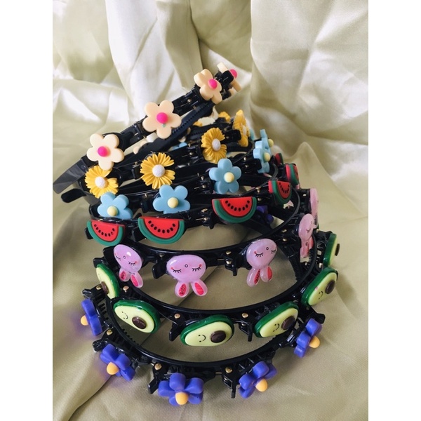 Băng đô cài ép tóc cho mẹ và bé cài tóc nhiều bông hoa