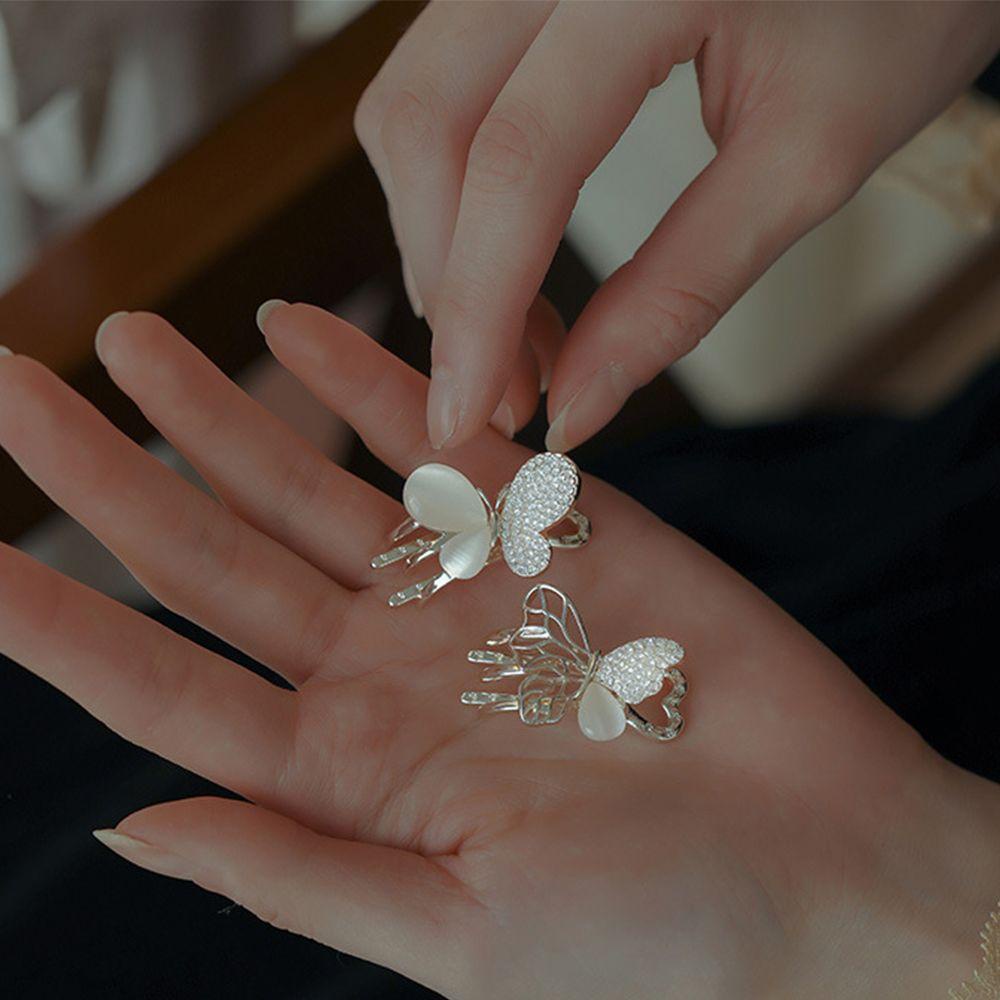 Kẹp Tóc Đính Đá Opal Dễ Thương Cho Nữ|Kẹp Tóc Hợp Kim Phong Cách Hàn Quốc