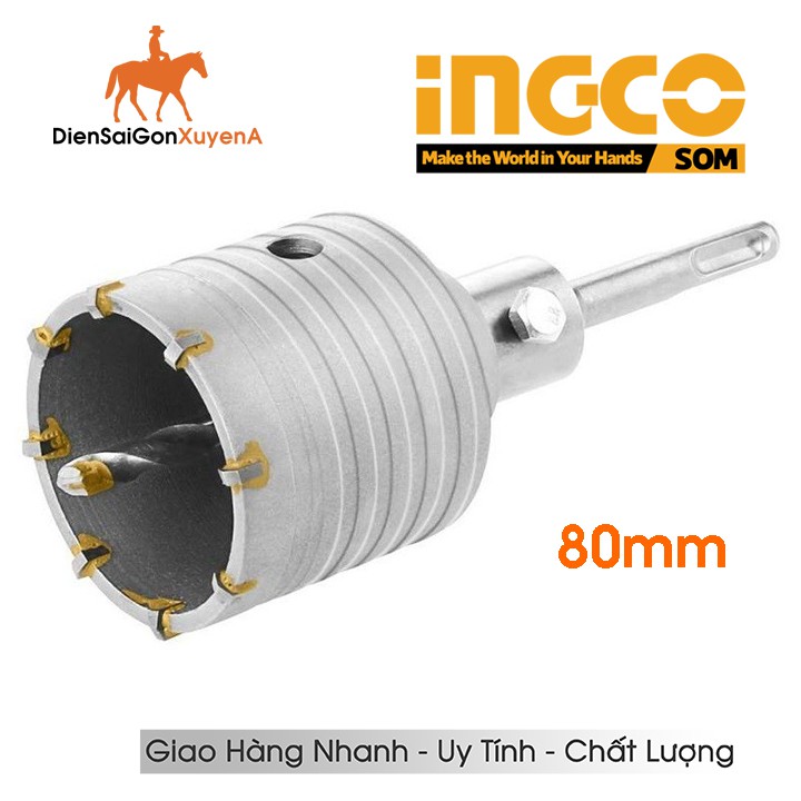 Mũi khoan lỗ khoét lỗ tường bê tông 80mm INGCO HCB0801 - Điện Sài Gòn Xuyên Á