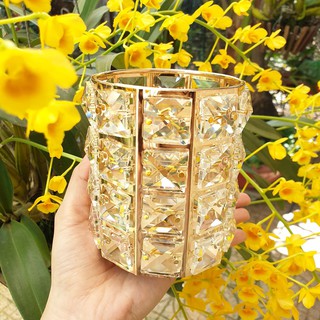Lọ Đựng Cọ Trang Điểm Đá Pha Lê Kiểu Pháp Để Bàn Cao Cấp