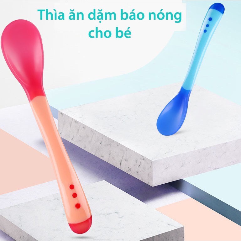 Thìa ăn dặm báo nóng cảm ứng nhiệt cho bé PK16