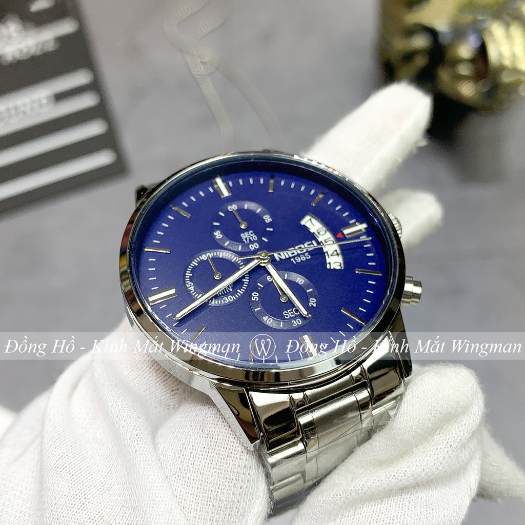Đồng hồ nam NIBOSI 1985  dây thép không gỉ mạ vàng ánh kim, mặt kính chống xước, chống nước, bảo hành 3 năm | BigBuy360 - bigbuy360.vn