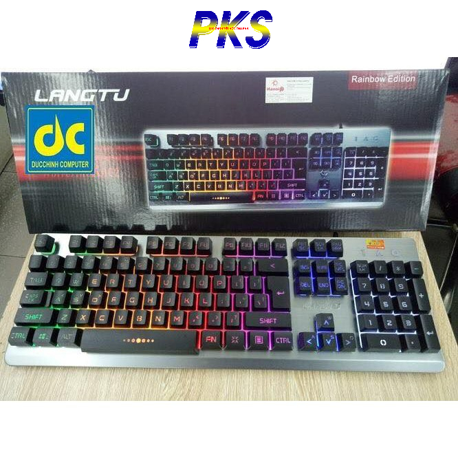 Bàn Phím Chuyên Game giả cơ LangTu K002 Rainbown (xám) - BH 12 tháng