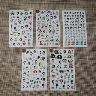 HCM - Set 5 tấm Sticker bé gái dễ thương trang trí handmade sổ tay ốp điện thoại laptop