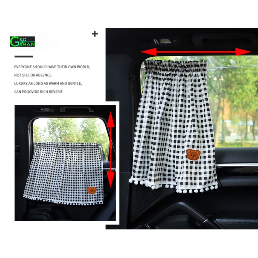 [HCM] Rèm Che Nắng Xe Hơi Bằng Vải Cotton Thêu Họa Tiết Có Giác Hút Gắn ô tô