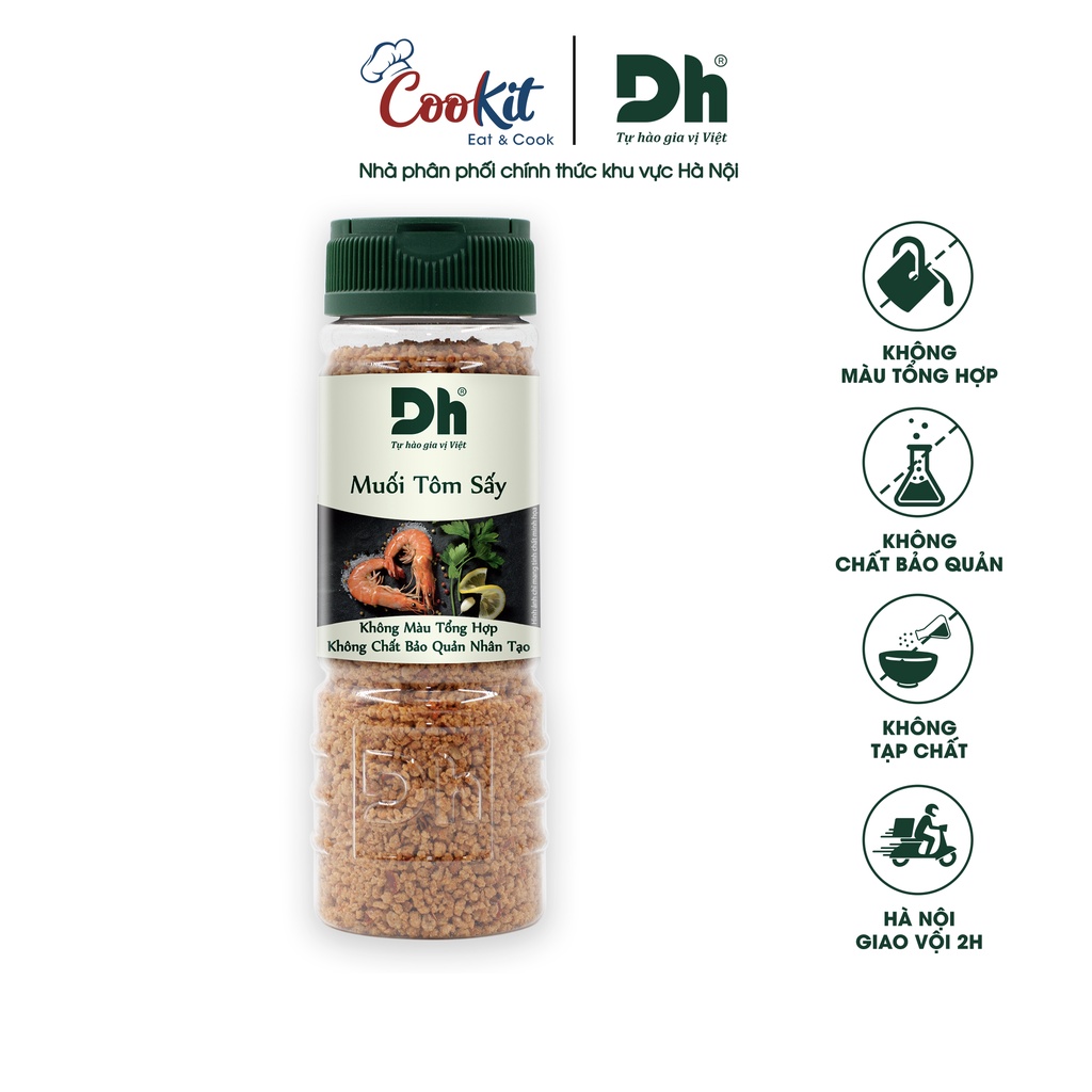 Muối tôm sấy Dh Foods muối tôm chấm hoa quả, rau củ, hải sản vị cay nhè nhẹ 110gr