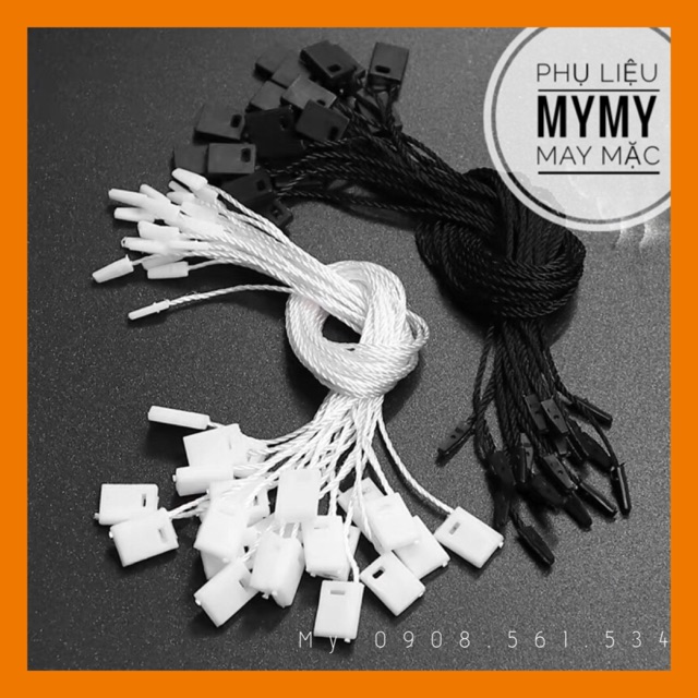 Dây tag treo nhãn mác khoảng 950-1100 sợi TRẮNG ĐEN - có sẵn MyPhulieu