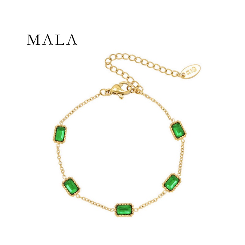 Vòng tay MAYEBE LAVEND mạ vàng 18k đính đá zircon phong cách Hàn Quốc thời trang