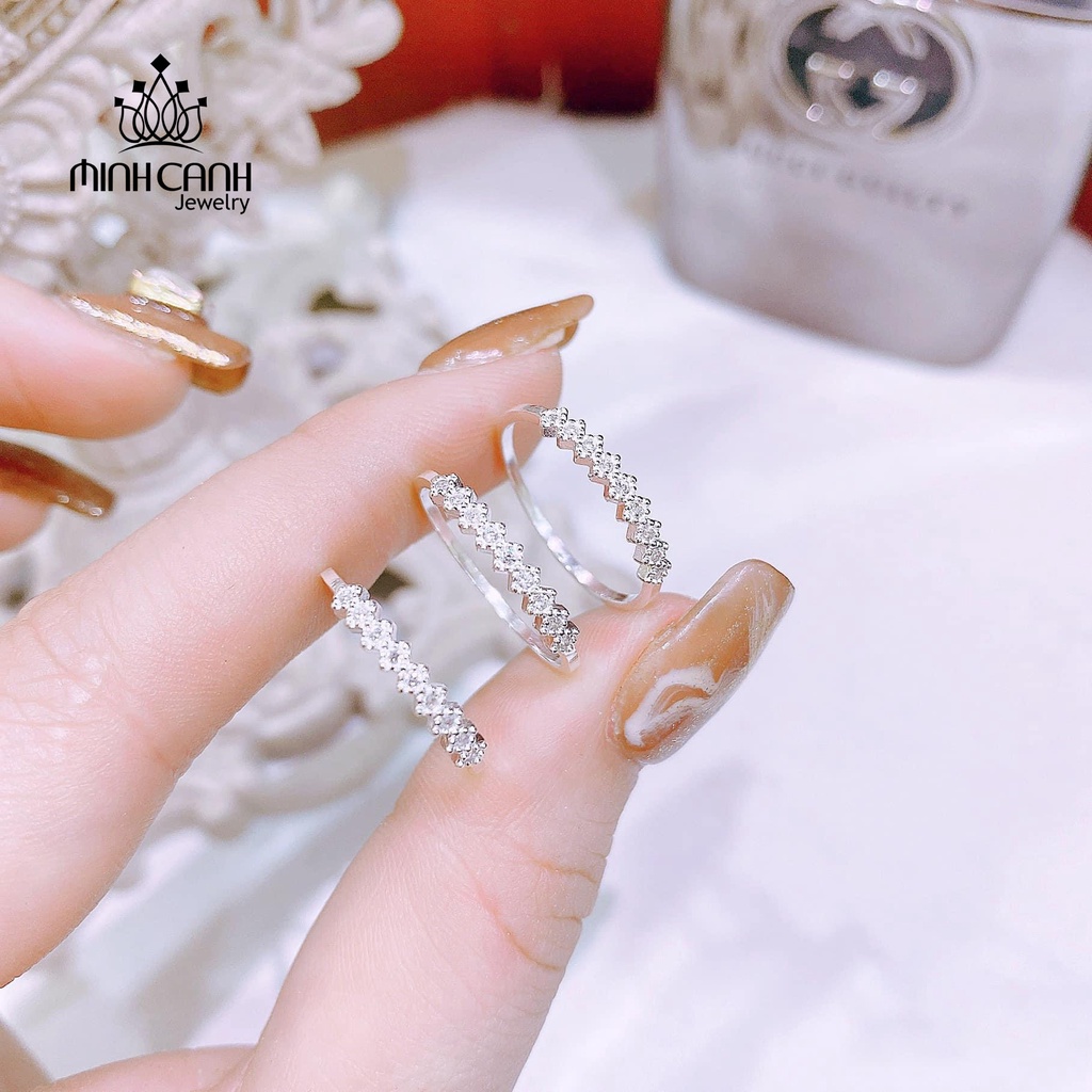 Nhẫn Bạc Hàng Đá Thoi Nhỏ Minh Canh Jewelry