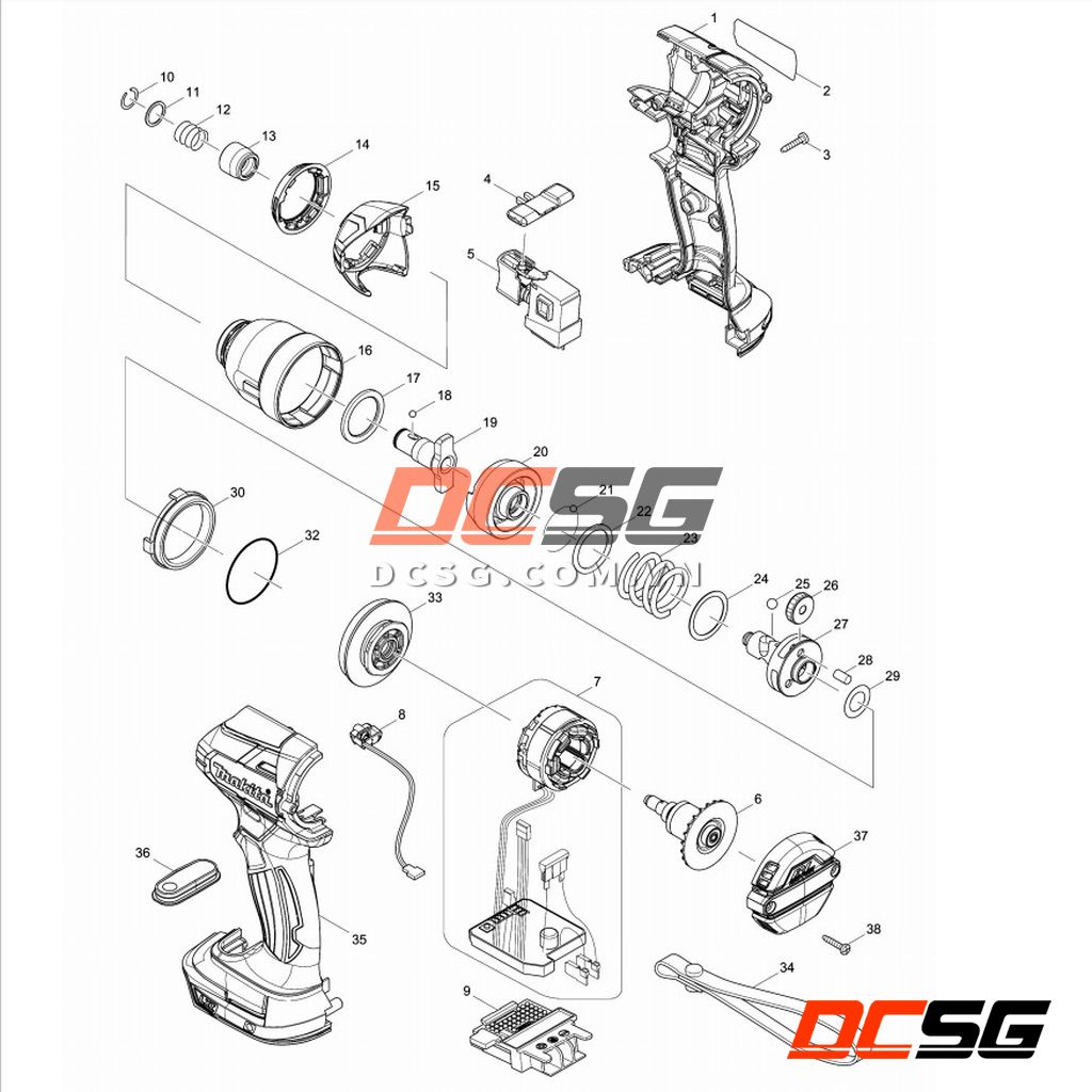 Vỏ chụp trước Makita DTD137/ DTD148 455051-2 | DCSG