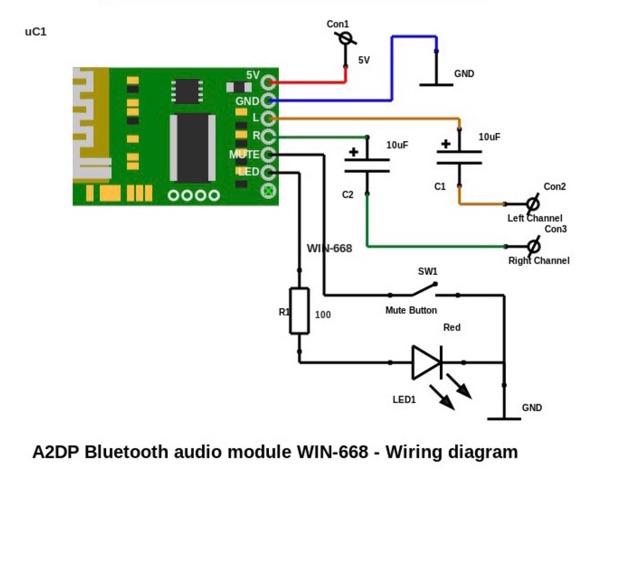 Mạch Bluetooth Âm Thanh 4.0 Win-668 3.7V