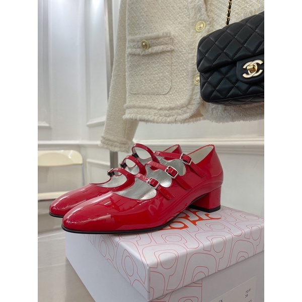 Giày mary jane cổ điển da thật cao cấp thương hiệu Carel mẫu mới gót cao 4.5cm