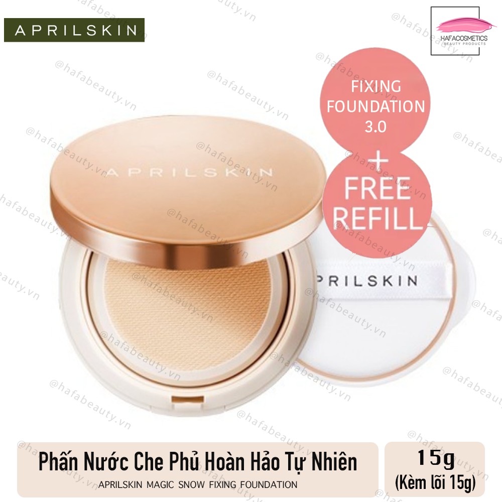 [Tặng kèm lõi] Phấn nước Aprilskin Magic Snow Cushion Fixing Foundation 15g (Version 3.0)