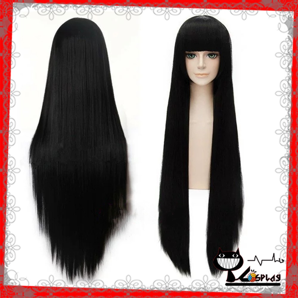 [sẵn] Wig/tóc giả Kikyo/Kagome - Inuyasha màu đen mái bằng [Miu Cosplay]