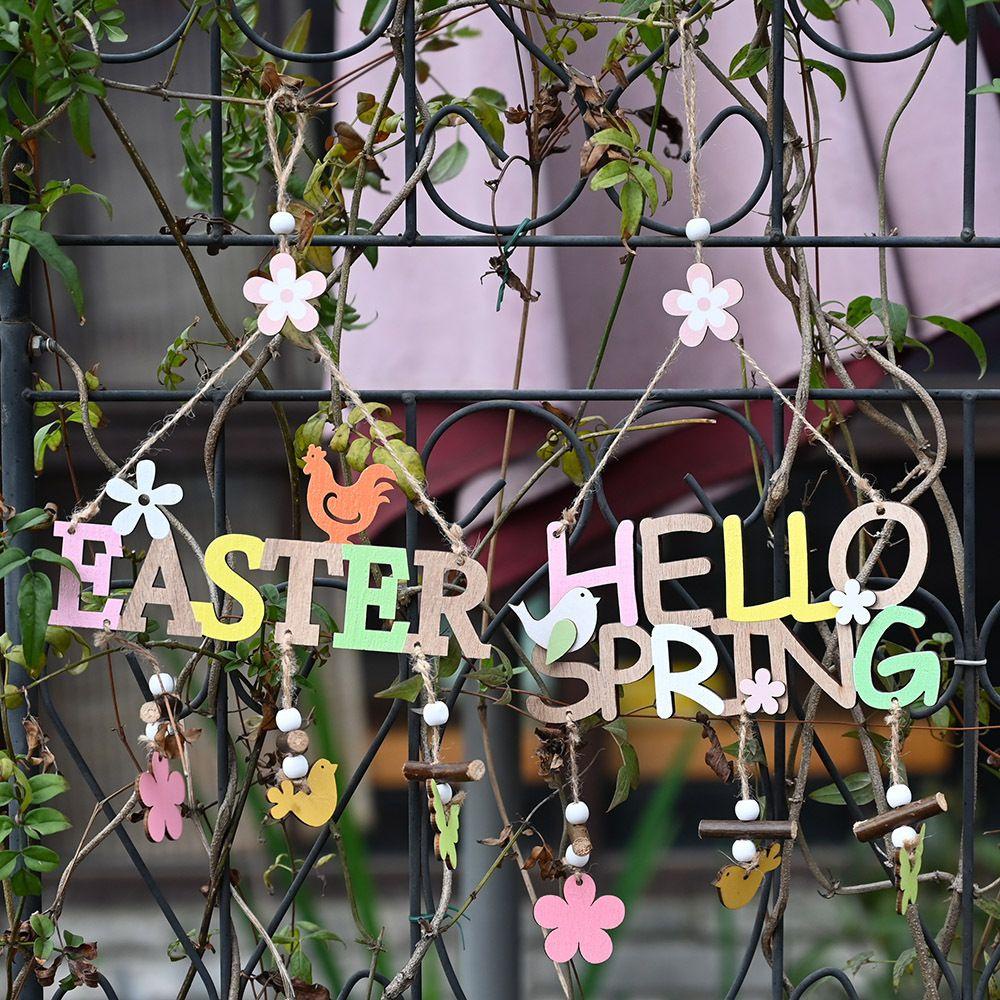 Chữ LET Happy Easter Bằng Gỗ Trang Trí Nhà Cửa