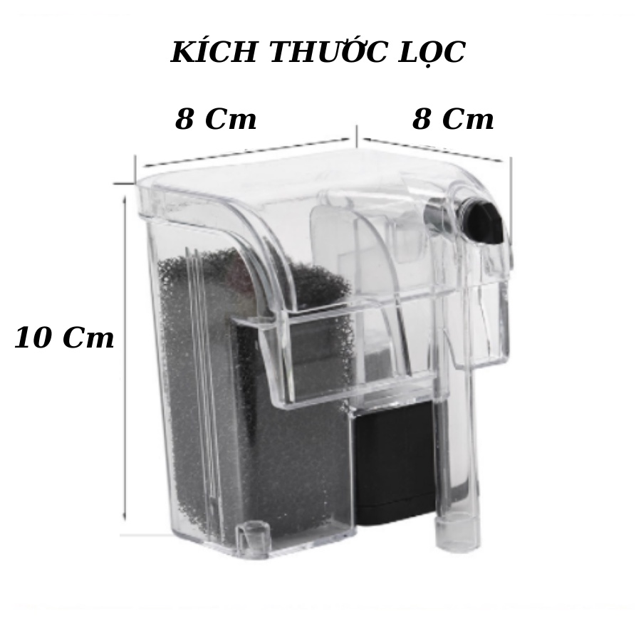 Máy Lọc Nước Bể Cá, Bể Rùa, Máy Lọc nước Hồ Cá, Thủy Sinh Loại Cao Cấp Có Than Hoạt Tính Tốc Độ Lọc Cao 250L/H