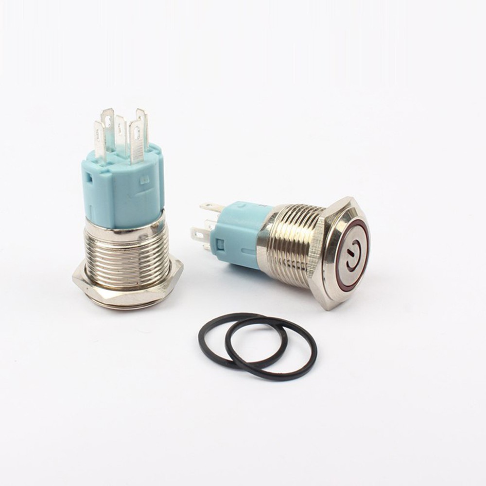 Công Tắc Bật / Tắt Đèn Led 16 / 12mm Bằng Kim Loại Nhiều Màu Chống Thấm Nước Cho Xe Hơi