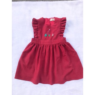 Đầm linen hồng 7t thêu tay