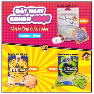 [ABI SNACK] {FREESHIP trên 50K } COMBO BÁNH TRÁNG 3 LOẠI VỊ NGỌT