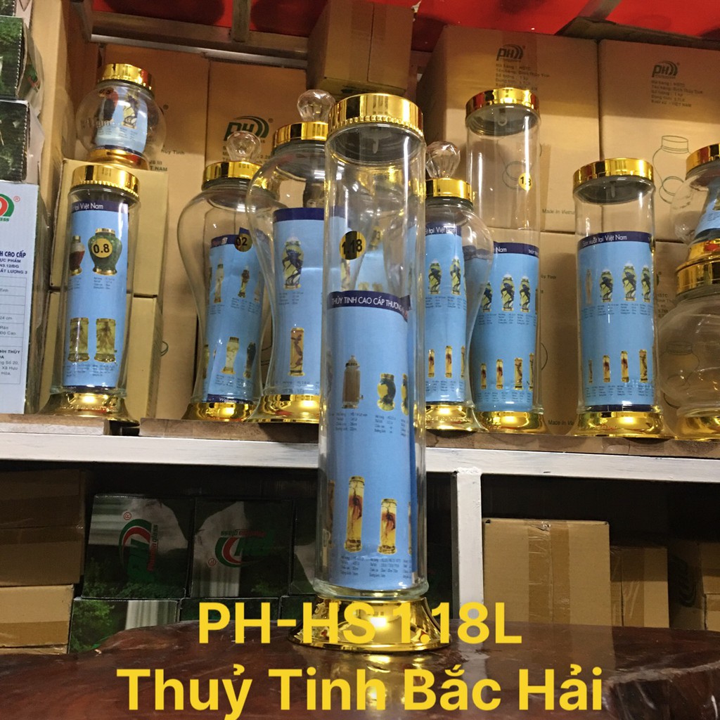Bình Thủy Tinh Ngâm Rượu SX Tại Việt Nam HS-1.18 Lít - Thủy Tinh Bắc Hải