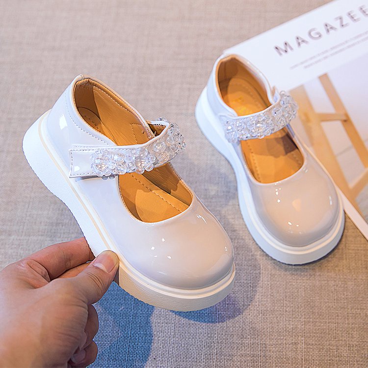 Giày Búp Bê Da Bóng Màu Trơn Size 37 38-18 Cho Bé Gái